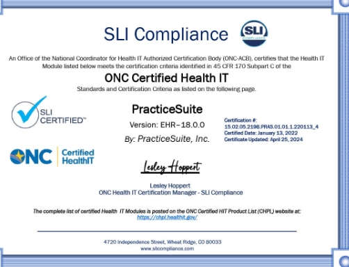 onc certified ehr